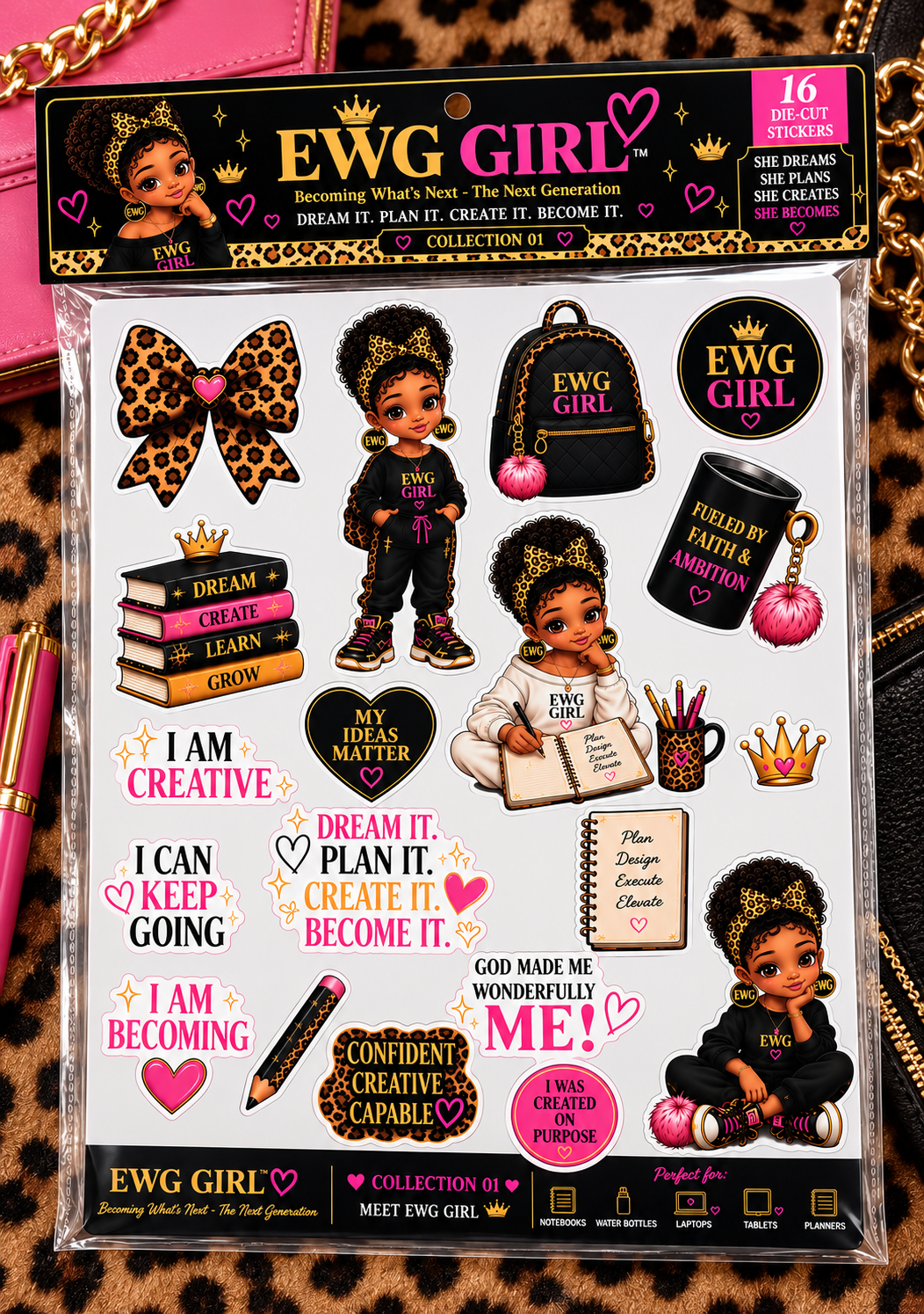 EWG GIRL™ Collection 01 — 16 Die-Cut Stickers