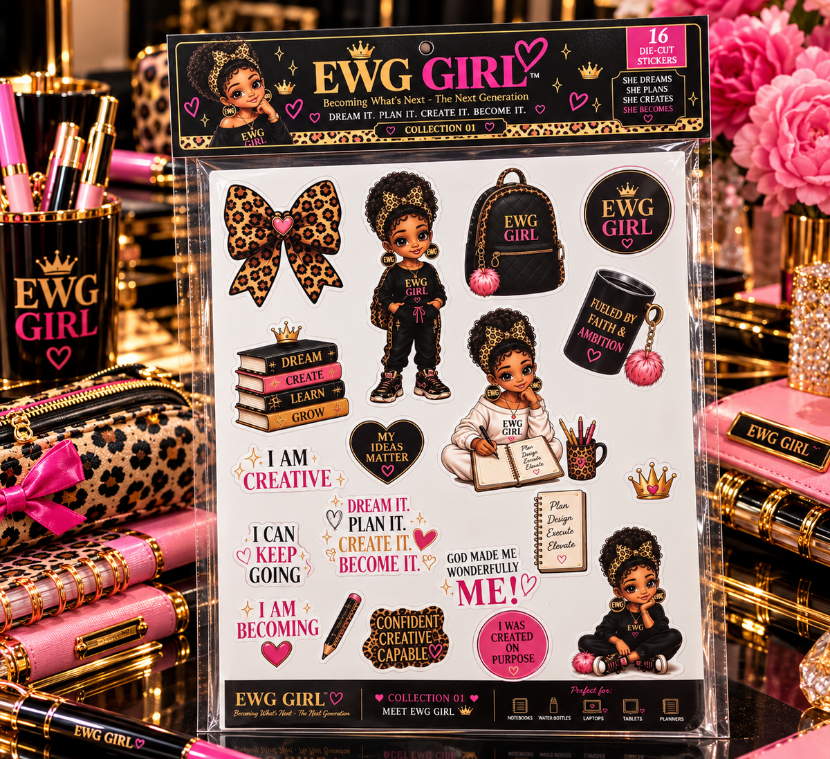 EWG GIRL™ Collection 01 — 16 Die-Cut Stickers